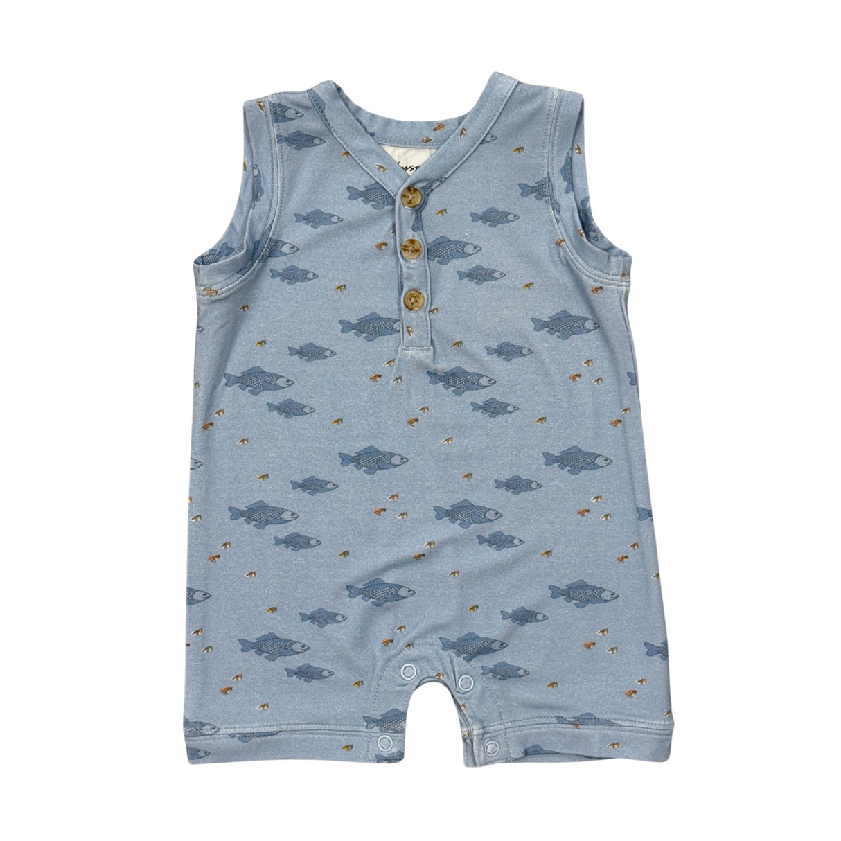 Boy's Sleeveless Romper- Fish by Babysprouts