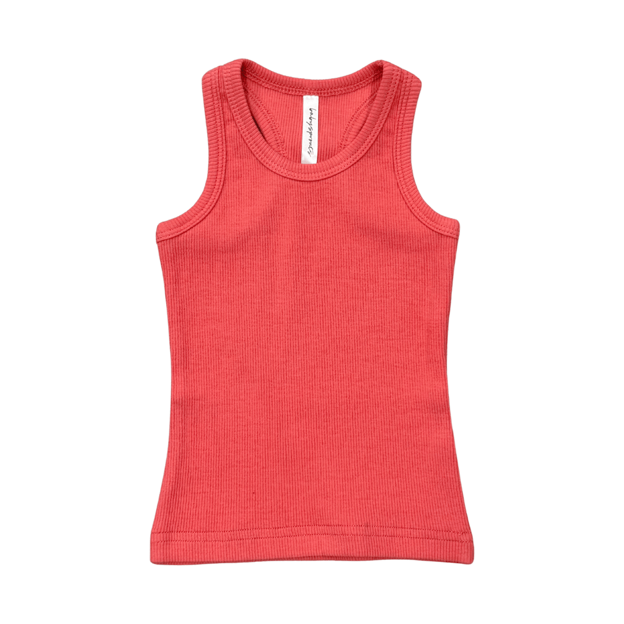 Girl's Ribbed Tank- Cherry Pink by Babysprouts