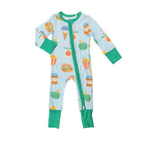 2-Way Zipper Romper - Send Snacks Blue by Angel Dear
