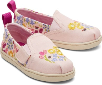 Kids Tiny Alpargata in Pink Flower Field by TOMS