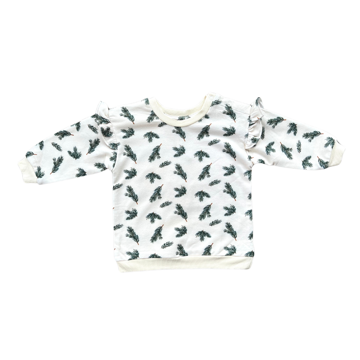 Ruffle Sweatshirt - Pine Leaves by Babysprouts