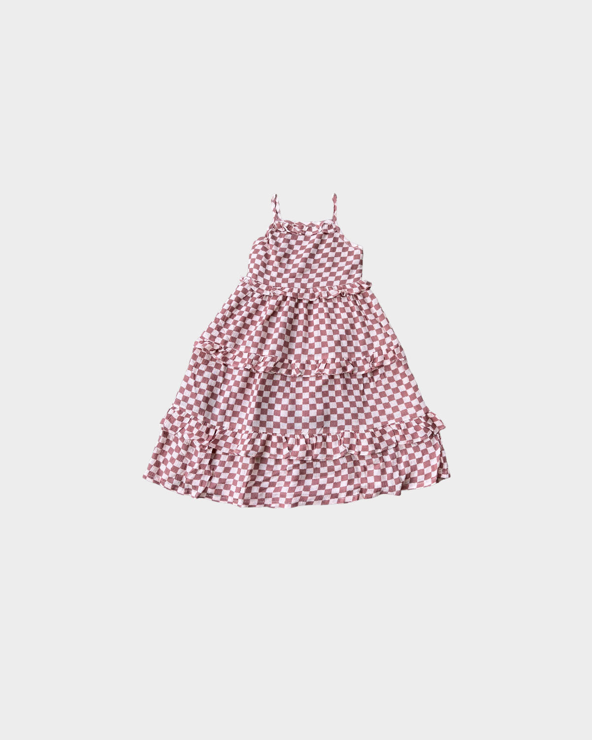 Maxi Ruffle Dress - Strawberry Checkered by babysprouts