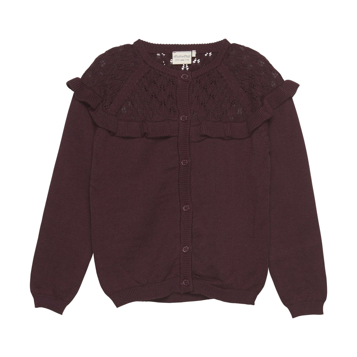 Knit Cardigan in Catawba Grape by Minymo