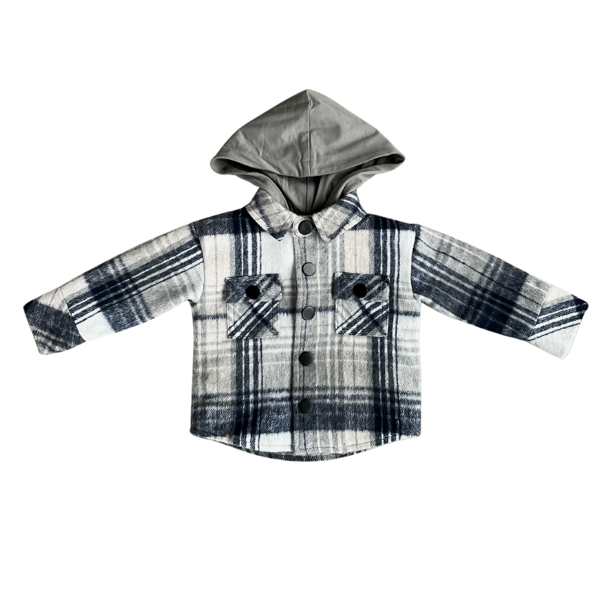 Hooded Shacked - Blue Grey Plaid by Babysprouts