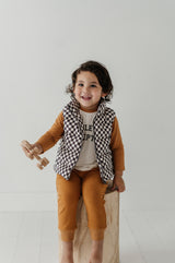 Puffer Vest - Checkered in Gray by Babysprouts
