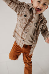 Hooded Shacked - Toffee Beige Plaid by Babysprouts