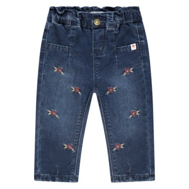 Baby Girls Denim- Med Blue Floral by Babyface