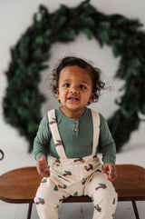 Suspender Overalls - Christmas Truck by Babysprouts