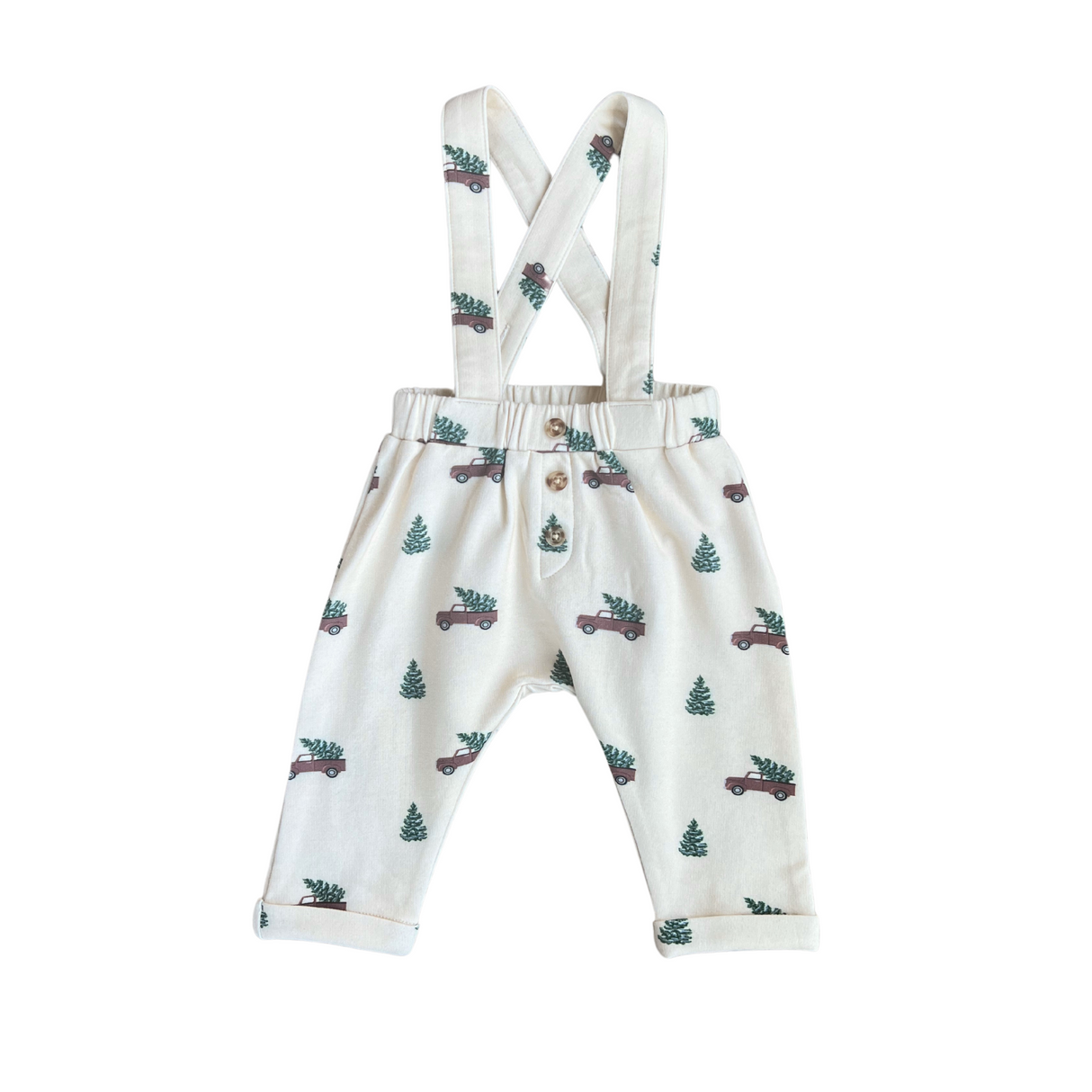Suspender Overalls - Christmas Truck by Babysprouts