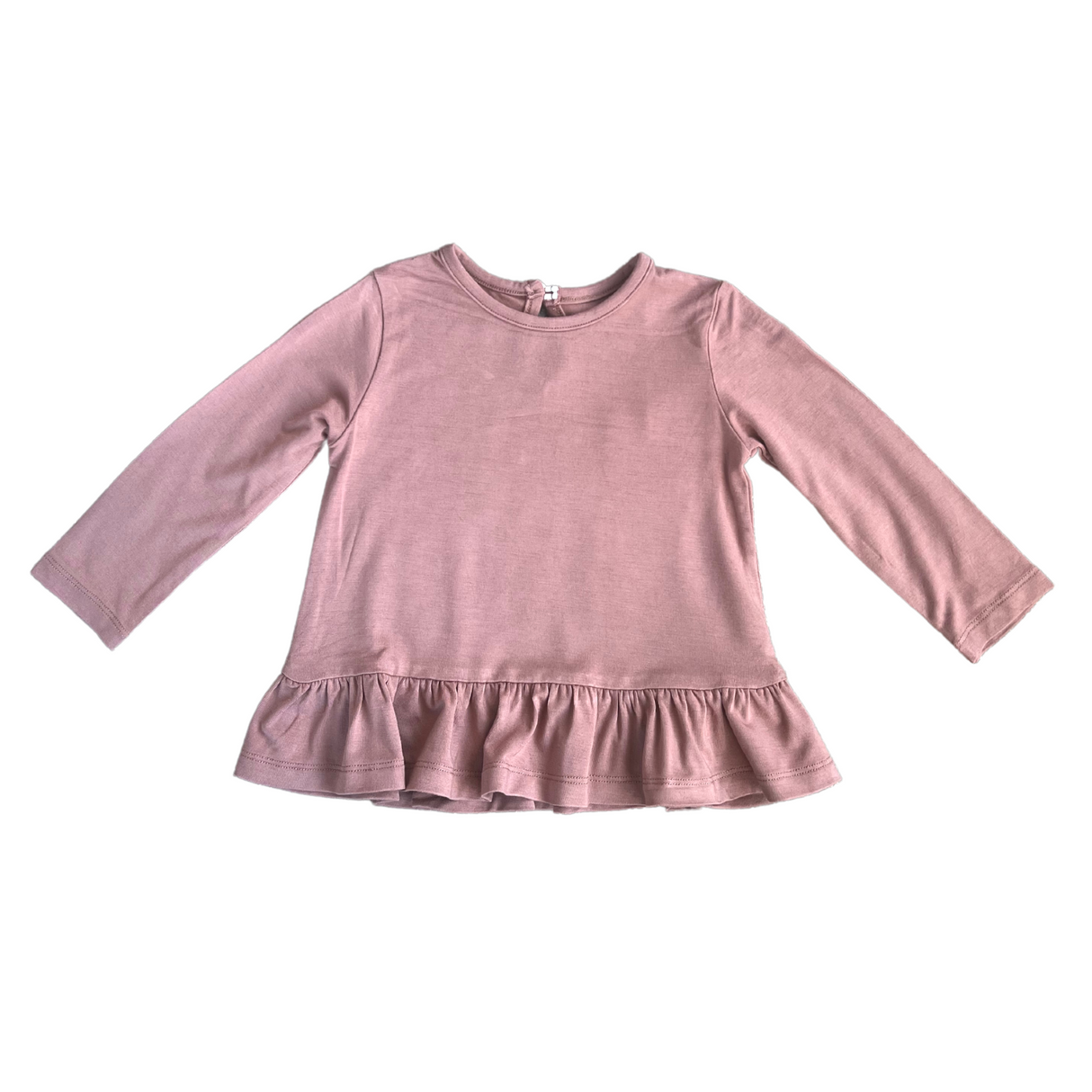 Long Sleeve Peplum Top - Burlwood by Babysprouts