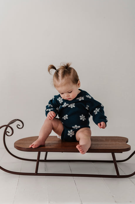 Knit Sweater Romper - Snowflake by Babysprouts