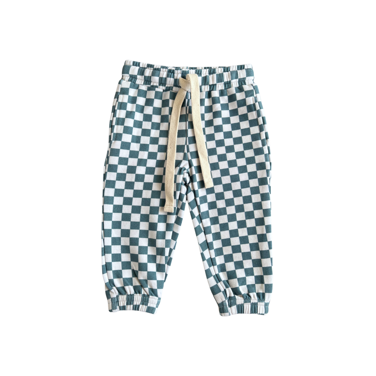 Boy's Joggers - Checkered in Storm by babysprouts