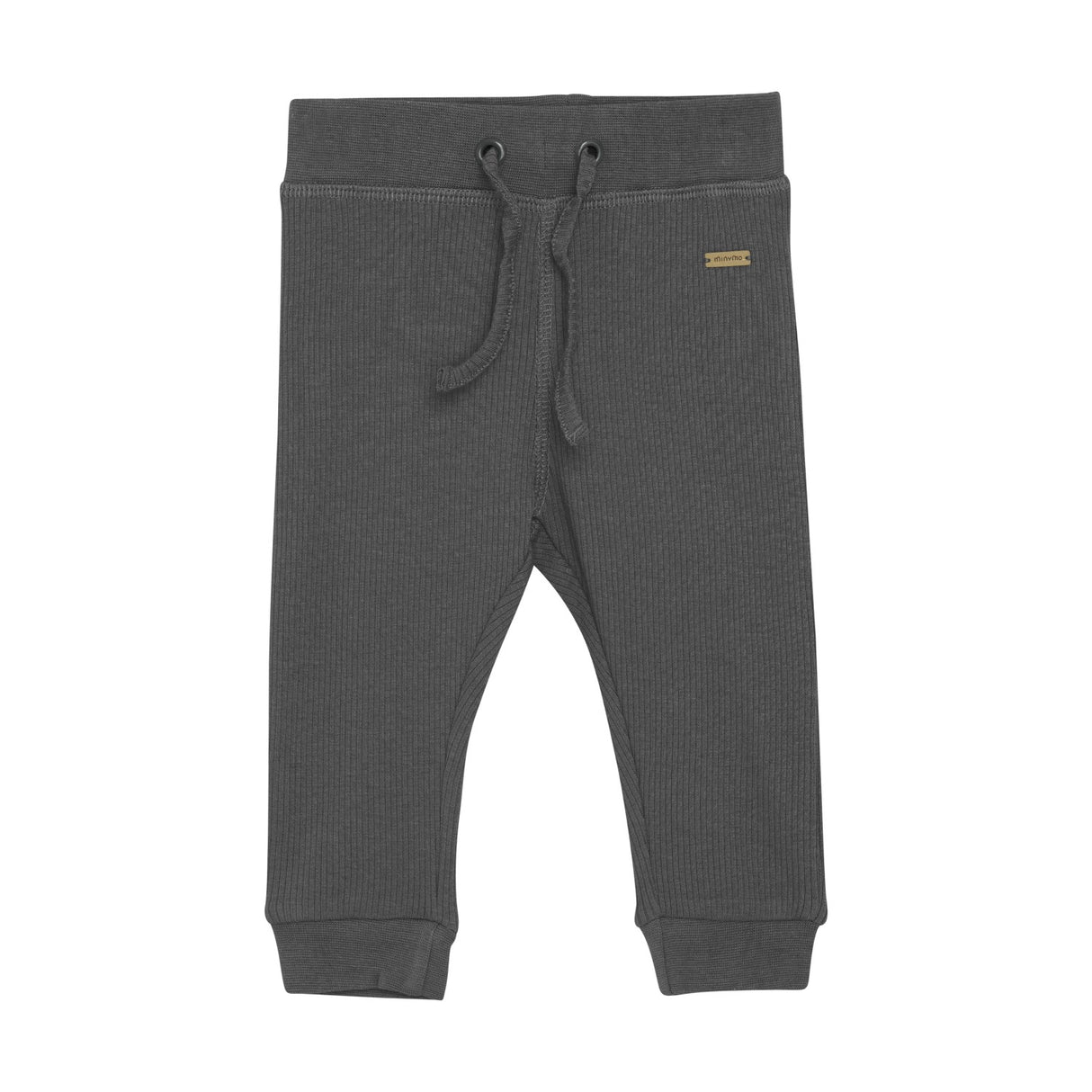Ribbed Tie Pants - Gargoyle by Minymo