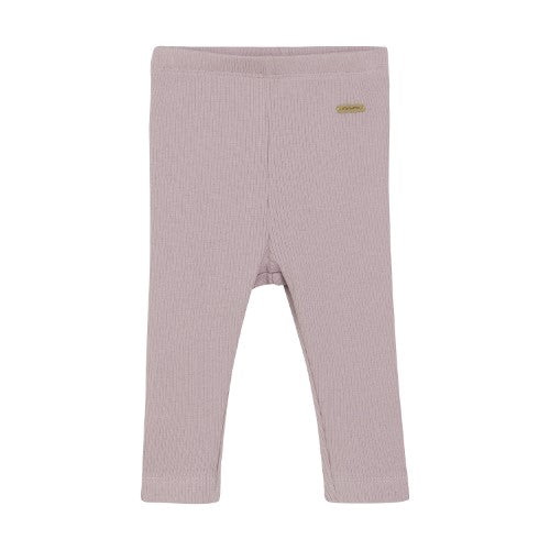 Ribbed Leggings - Dawn Pink by Minymo