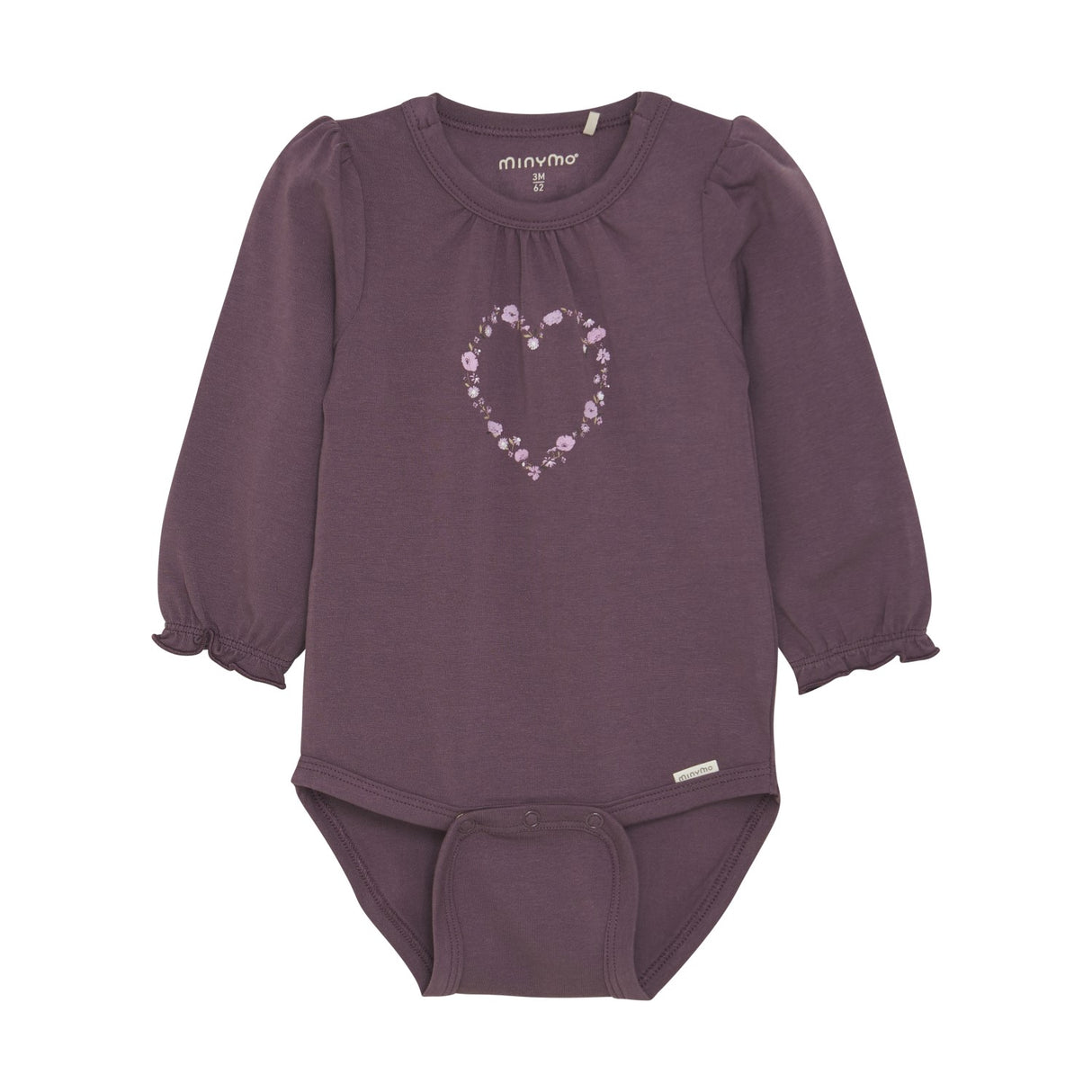 Long Sleeve Bodysuit - Black Plum by Minymo