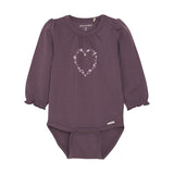 Long Sleeve Bodysuit - Black Plum by Minymo