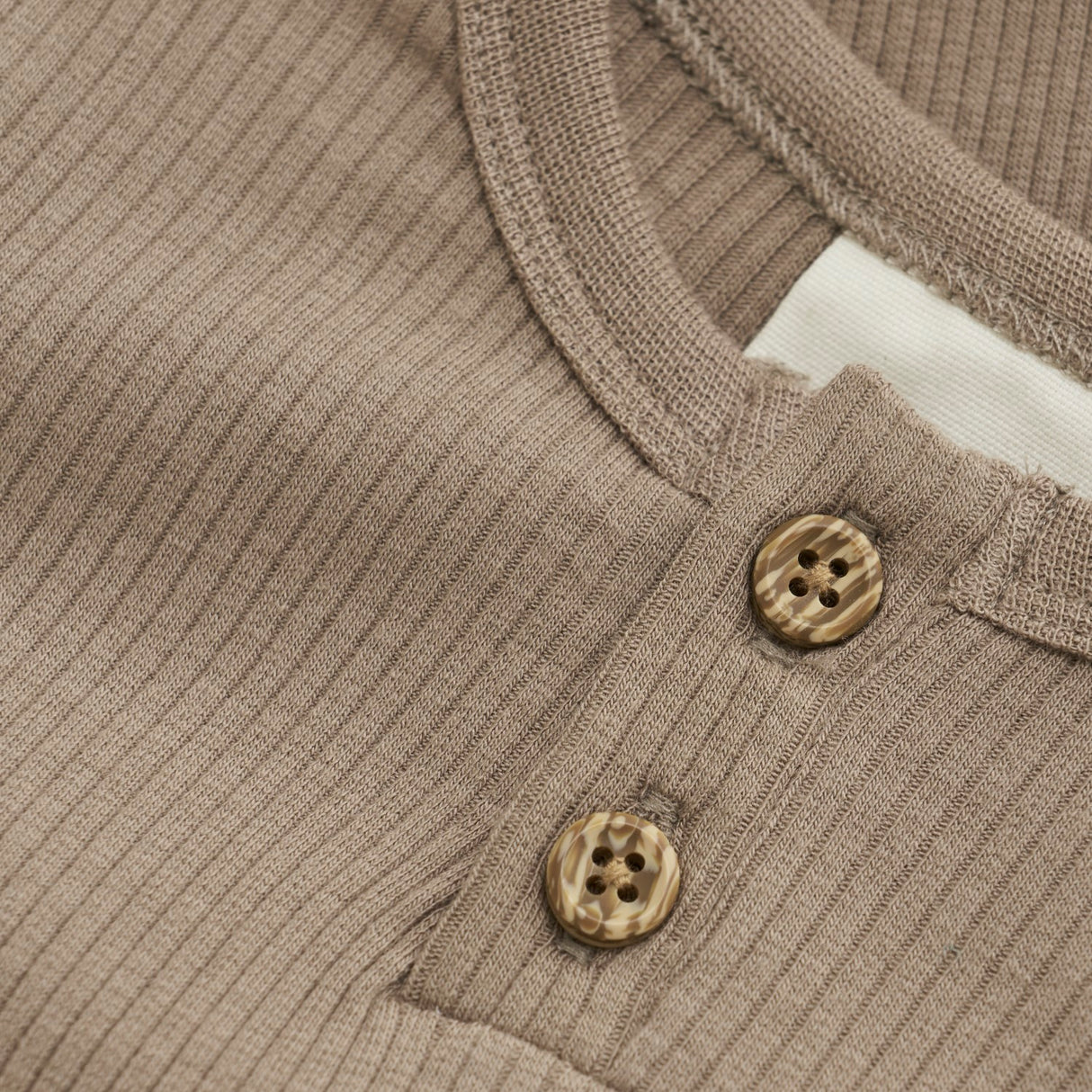 Long Sleeve Bodysuit - Taupe Gray by Minymo