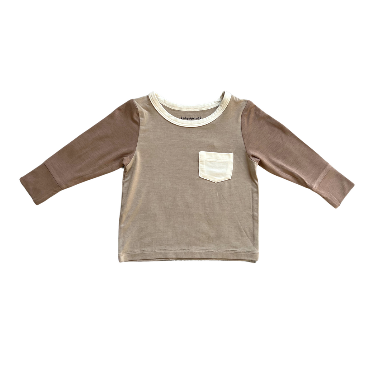 Colorblock Pocket Shirt - Cocoa by babysprouts