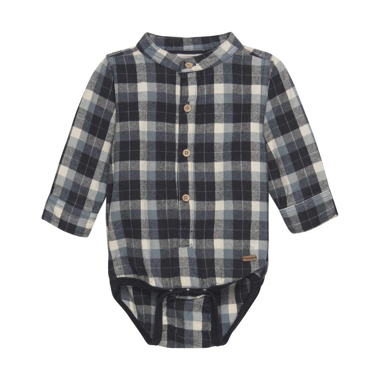Long Sleeve Bodysuit in Check by Minymo
