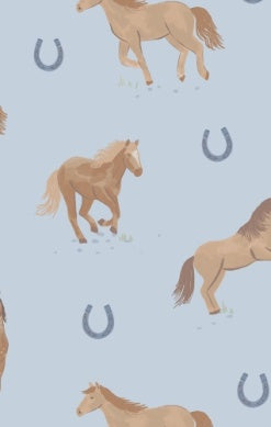 Horses -Blue- 2 Way Zipper Romper by Angel Dear