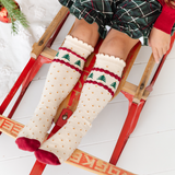 Tree Farm Scalloped Knee High Socks by Little Stocking Co.