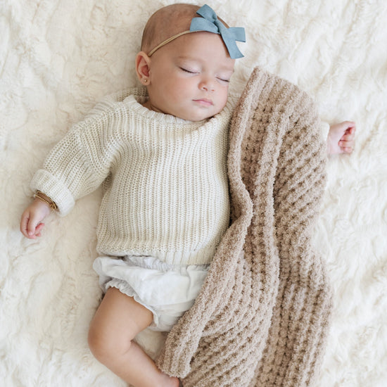 Waffle Knit Mini Blanket - Wheat by Saranoni