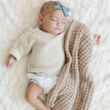 Waffle Knit Mini Blanket - Wheat by Saranoni