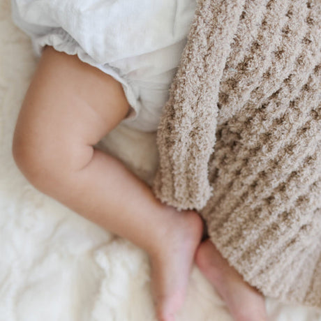 Waffle Knit Mini Blanket - Wheat by Saranoni