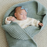 Waffle Knit Receiving Blanket - Elm by Saranoni