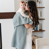 Waffle Knit Receiving Blanket - Elm by Saranoni