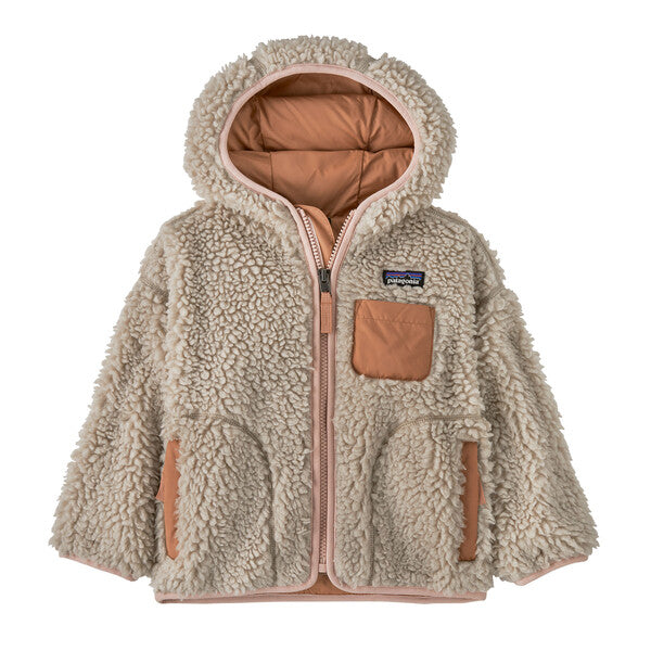 Baby Retro-X® Fleece Hoody - Natural w/Mallow Pink by Patagonia