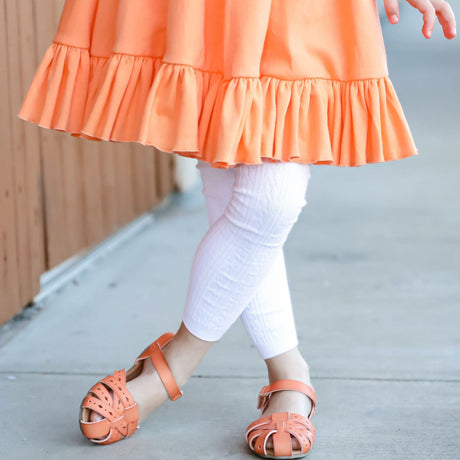 White Cable Knit Footless Tights by Little Stocking Co.