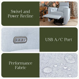 Namesake Willa Plus Power Glider Recliner + Power Headrest