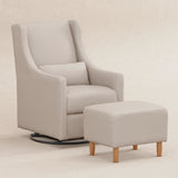 Babyletto Toco Swivel Glider and Ottoman in Eco-Performance Fabric | Water Repellent & Stain Resistant