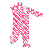 Zipper Footie - Candy Cane Stripe by Sweet Bamboo