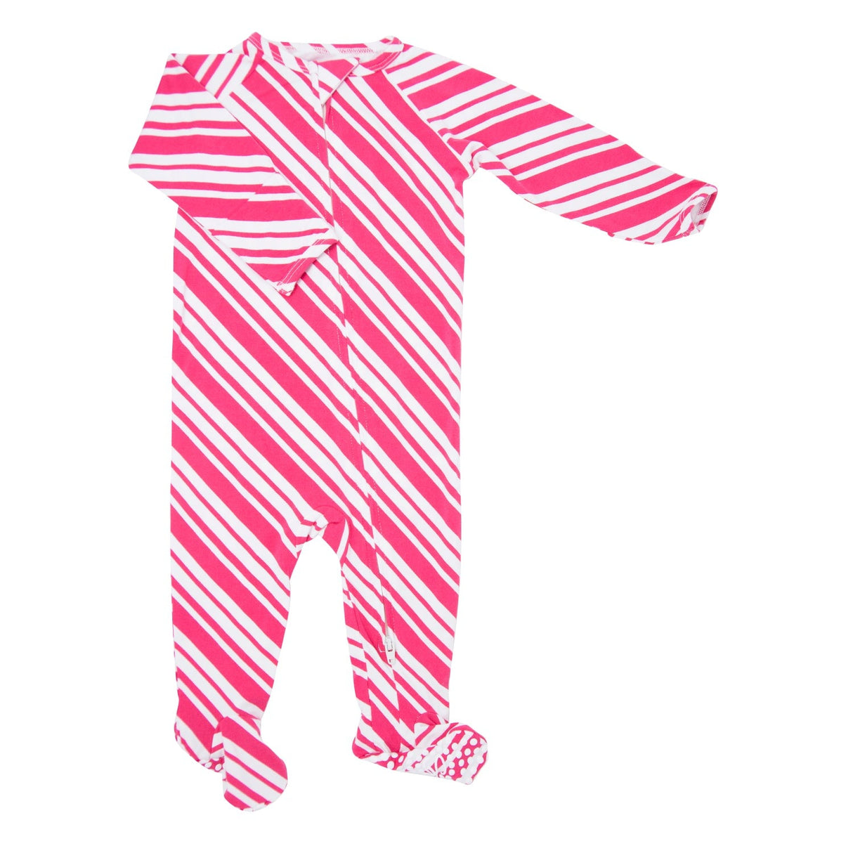 Zipper Footie - Candy Cane Stripe by Sweet Bamboo