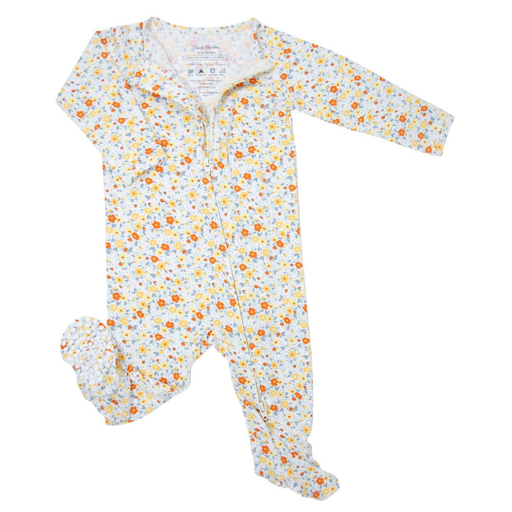 Zipper Footie in Liberty Floral by Sweet Bamboo