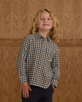 Collared Long Sleeve Shirt || Navy Check by Rylee + Cru