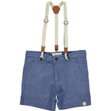 Me & Henry - Captain Shorts with Suspenders - Blue Gauze