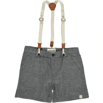 Me & Henry - Captain Shorts with Suspenders - Grey Gauze