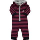 Burgundy Stripe Hooded Romper by Me & Henry