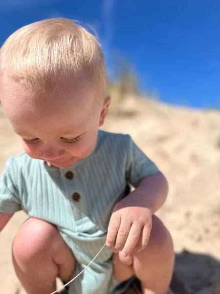 Jibe Rib Jersey Onesie by Me & Henry