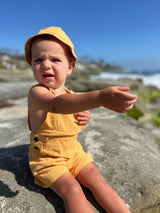 Bowline Overalls in Gold Gauze by Me & Henry