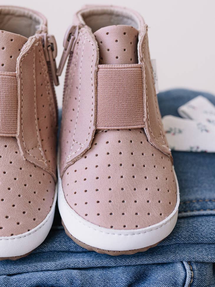 Blush Kailee High Top Shoe by Little Love Bug