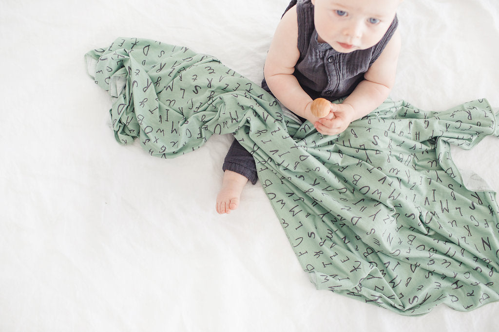 Knit Swaddle Blanket in Poe by Copper Pearl