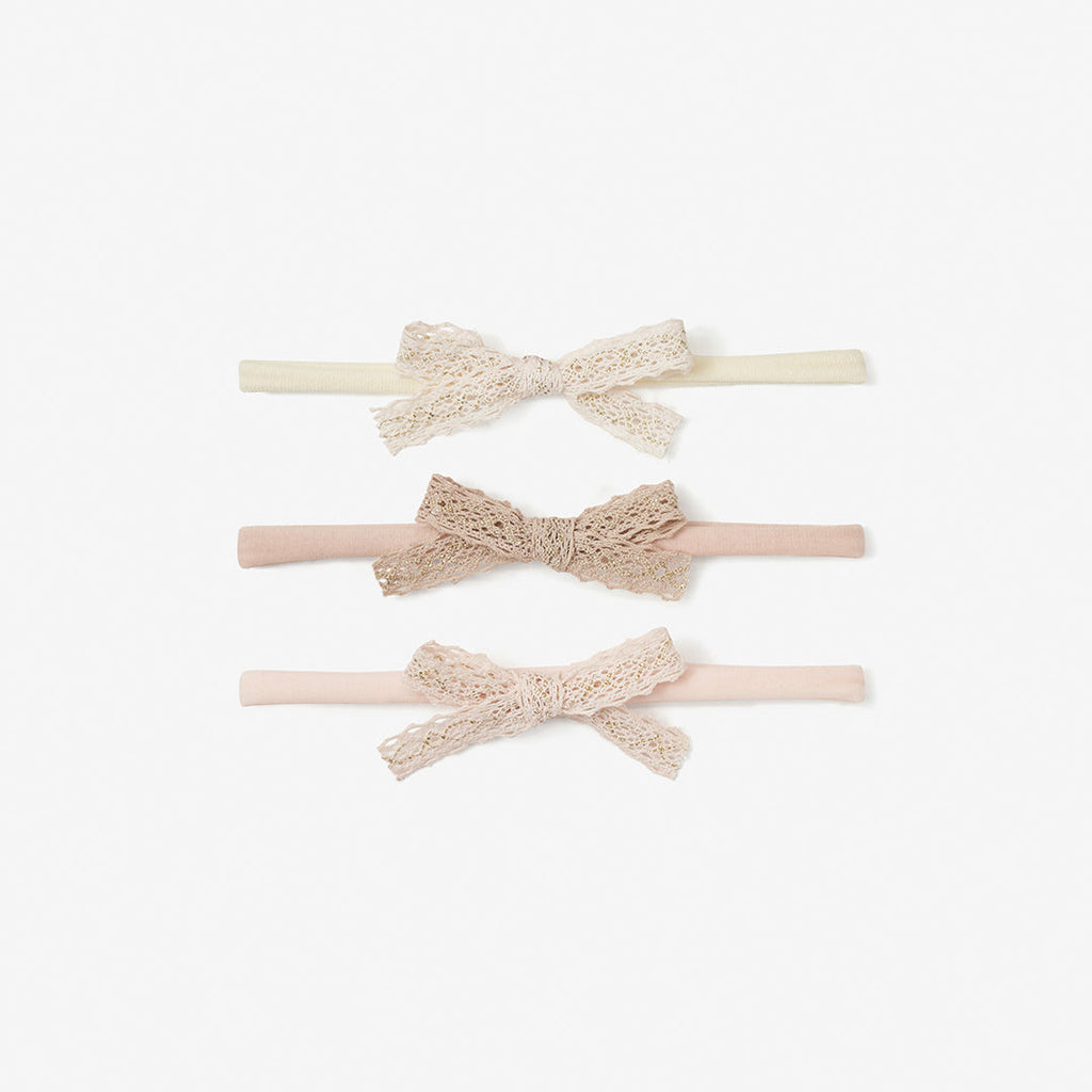 Sparkle Lace Bow Headband 3 Pk by Elegant Baby