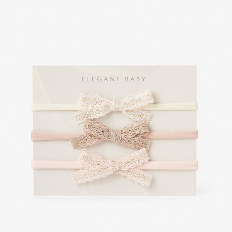 Sparkle Lace Bow Headband 3 Pk by Elegant Baby