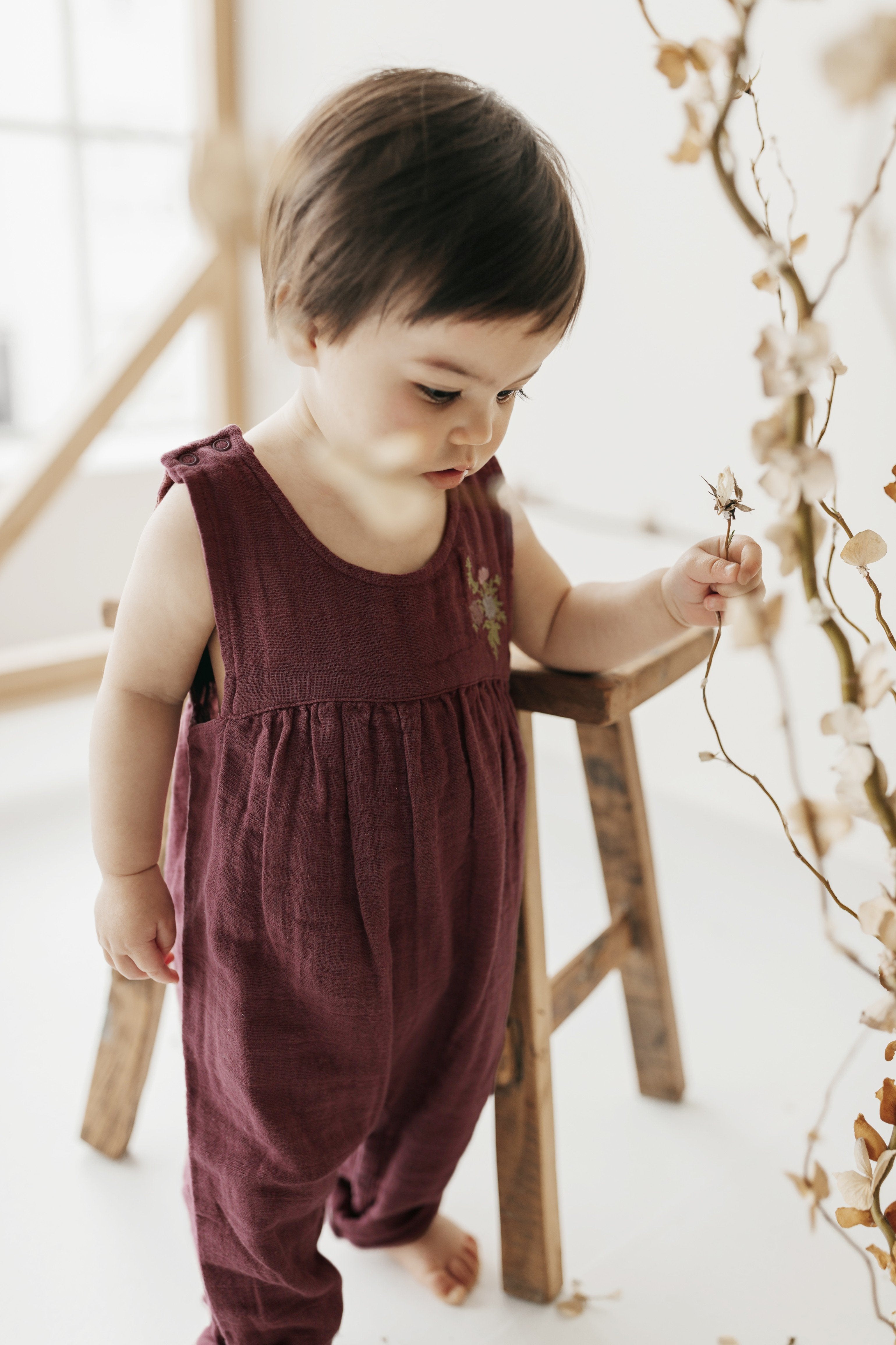 Organic Cotton Muslin Chelsea Onepiece in Sugar Plum by Jamie Kay