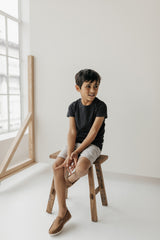 Organic Cotton Sam Tee in Dark Grey Marle by Jamie Kay