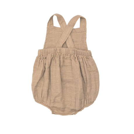 Solid Muslin Retro Sunsuit in Nougat by Angel Dear